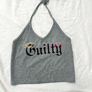 Y2K Grunge Skater Graphic Halter Top Size Small